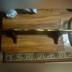 Gold and mahogany Decorative Wall hanging Plate shelf